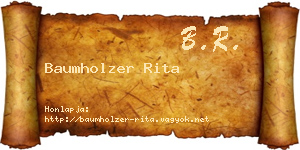 Baumholzer Rita névjegykártya