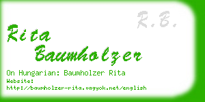 rita baumholzer business card